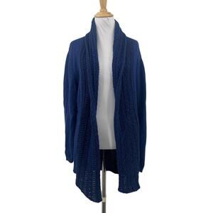 Peruvian Link Cardigan Womens S Small Blue Waterfall Open Front Alpaca Sweater